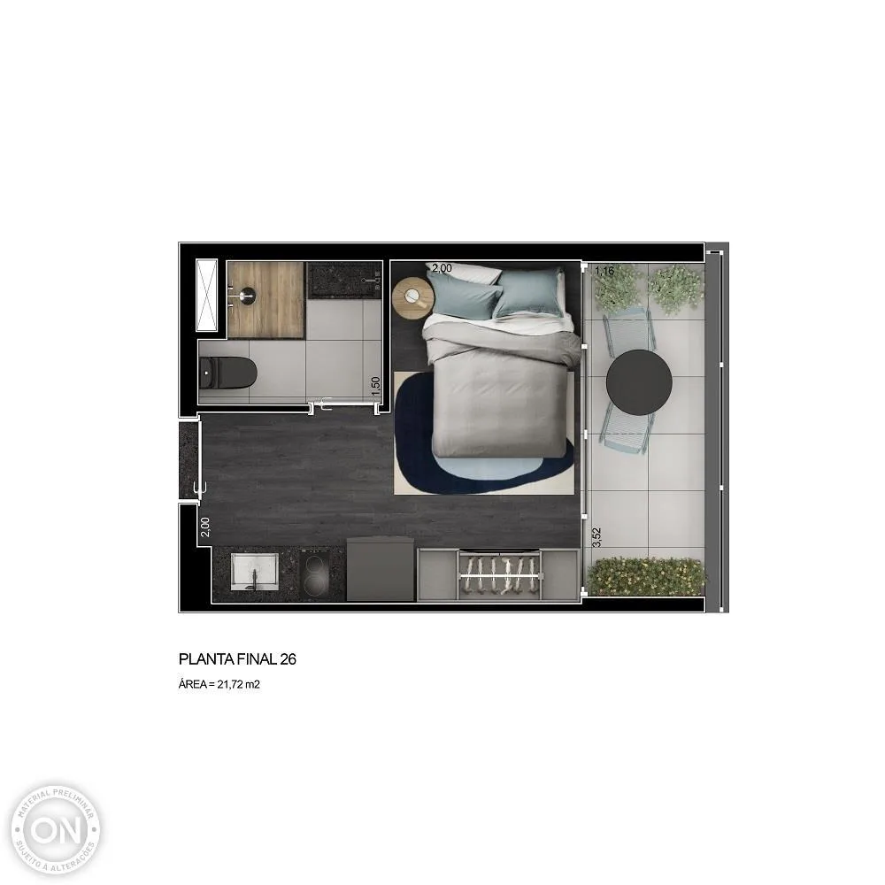 Planta Humanizada 24m²