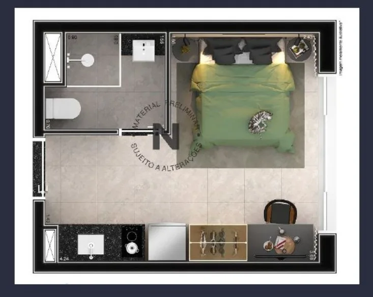 Planta Humanizada Studio de 19m² R