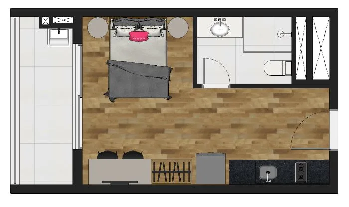 Planta Humanizada Studio 31m²