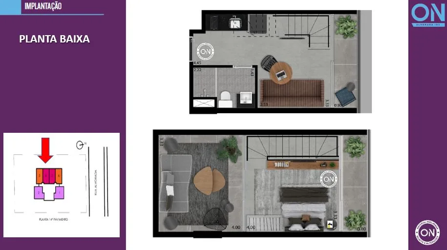 Planta Humanizada Duplex de 46m²