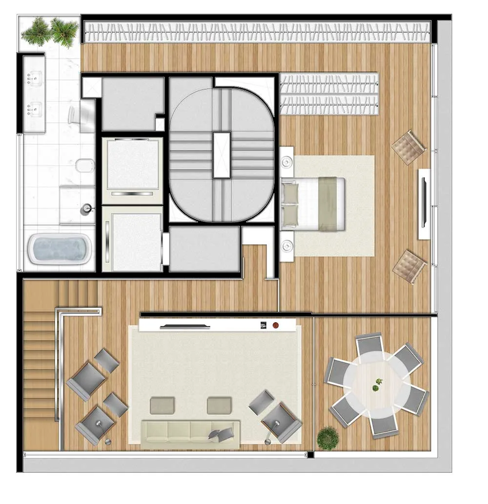 Planta Humanizada Duplex Piso Inferior