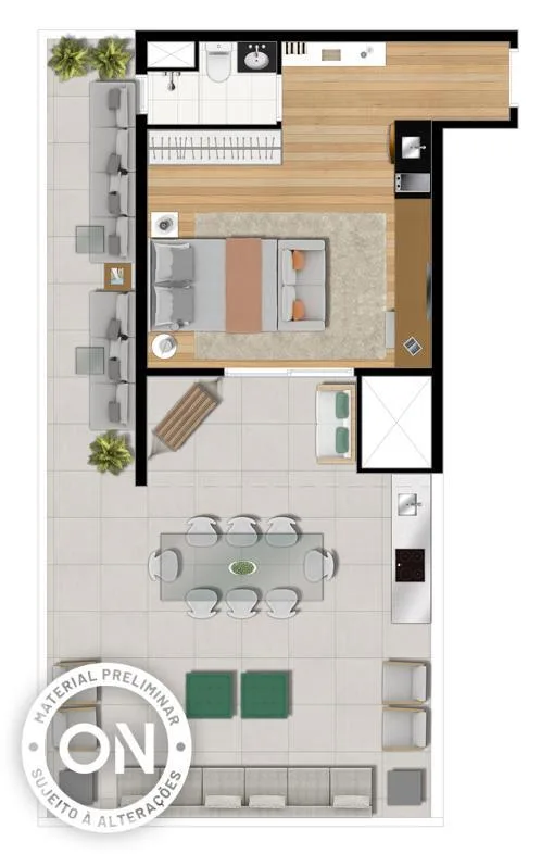 Planta Humanizada Garden 76m²