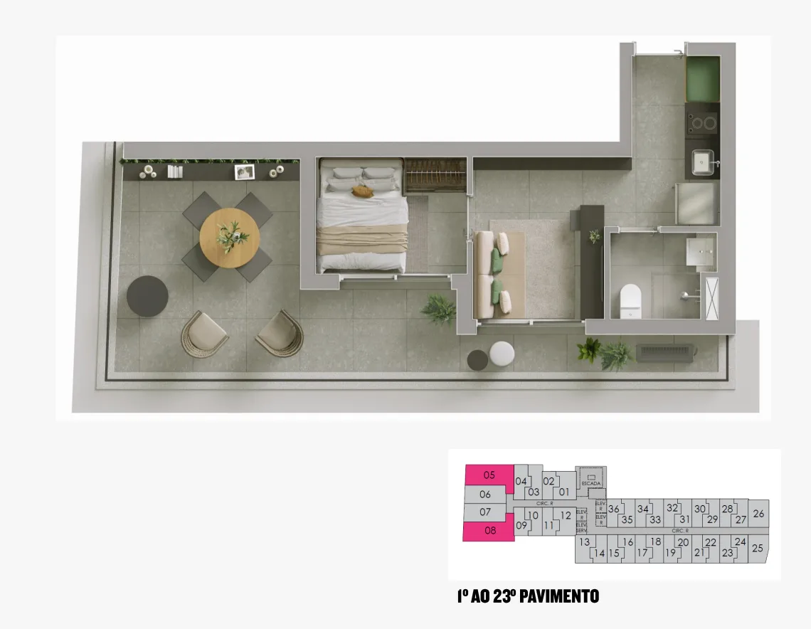 Planta Apartamento 45m²