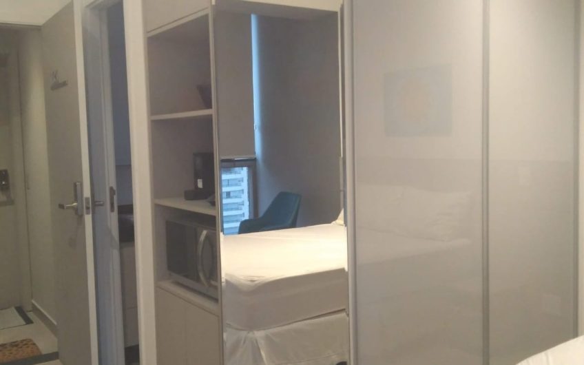 STUDIO DECORADO 29M² COM DEPOSITO E VAGA